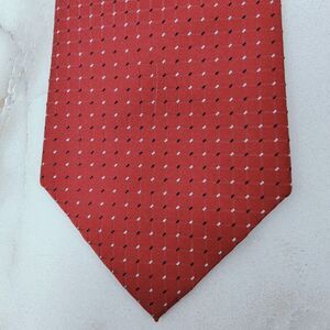 Geoffrey Beene Men's Red Dots Print 100% Silk 3.75" Tie